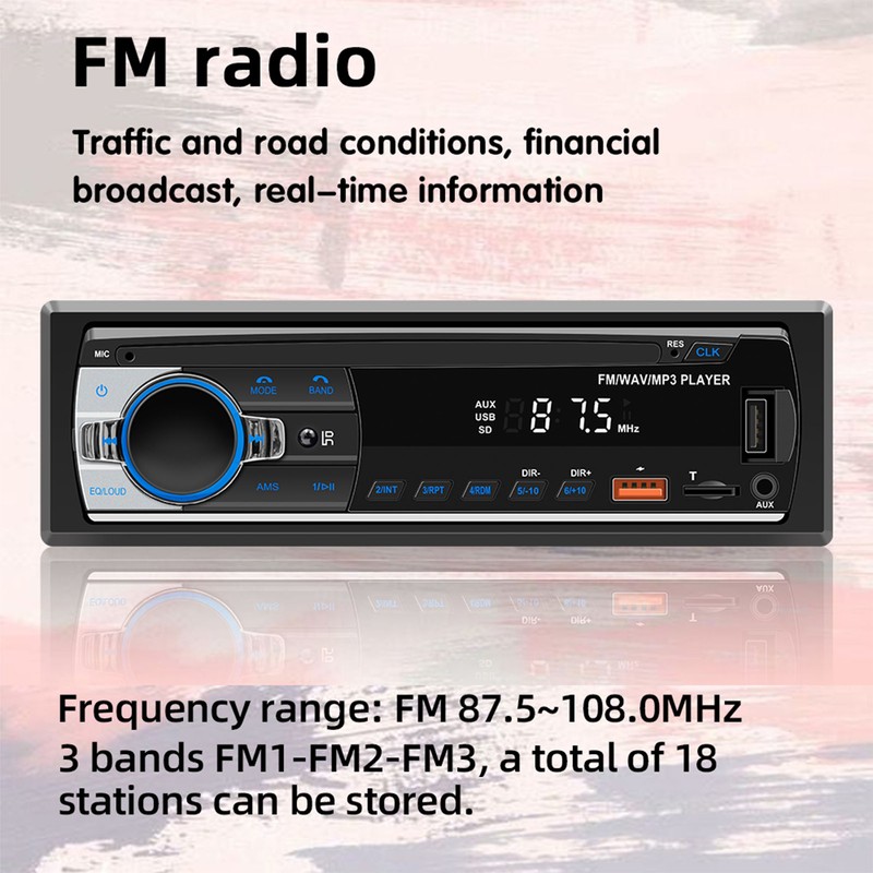 Car BT MP3 Player Multi Function Music FM Radio Lossless