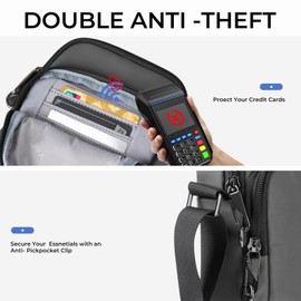 BROADREAM Small Crossbody Bag for Men Women, Anti-Theft Crossbody Sling bag Waterproof Mini Shoulder Bag Travel Passport Wallet Bag for Hiking Sports （Grey）