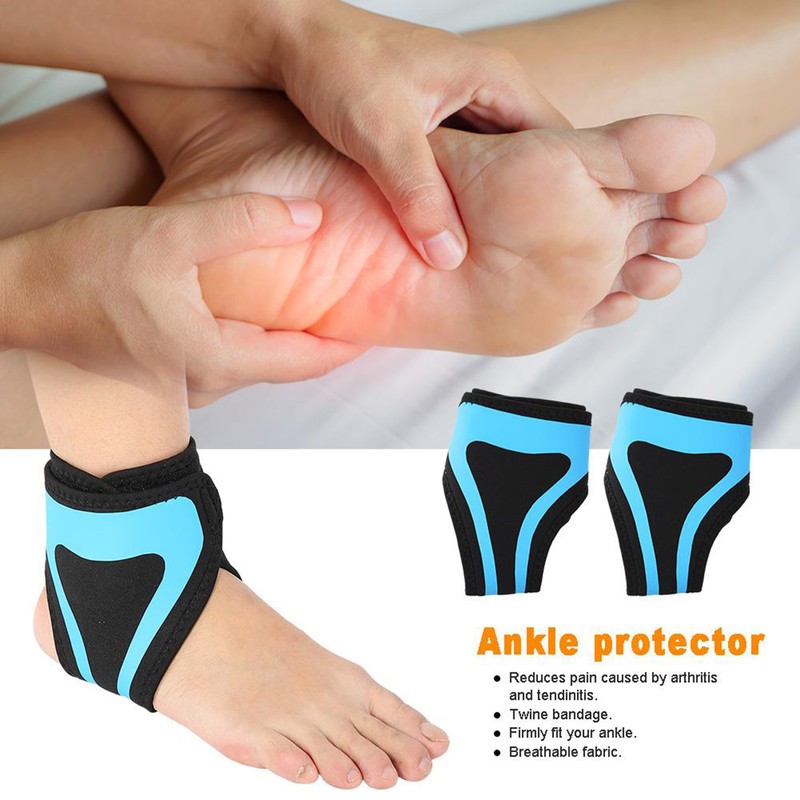 Ankle Support Brace Protector Adjustable Foot Achilles Strap Bandage Blue