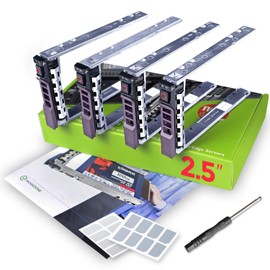 WorkDone 4-Pack - 2.5" Hard Drive Caddy - Compatible for Dell PowerEdge Server - T440 T640 R330 R430 T430 R630 T630 R730 R830 R930 R320 R420 and More - Hot-Swap Tray - Setup with Detailed Manual