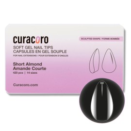 Curacoro Sculpted Nail Soft Gel Tips - 420Pcs Soft Gel Nail Extension Tips, 14 Sizes Clear Full Cover, Long-Lasting Salon Quality, Natural Look