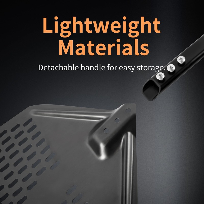 YALONG Pizza Peel, 12 Inch Non-Stick Pizza Paddle, Detachable Aluminum