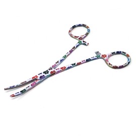 Dog/Cat Pet Ear Hair Puller 5.5" Hemostat Forceps Serrated Curved Jaws Ear Care Forceps, Made of Stainless Steel-Helps In Cleaning Ear Nose Face Paws Hair-Multipurpose Works on All Kind of Hair, White