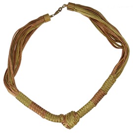 Vintage Collar Necklace Gold Color Copper Color Knotted Cord Necklace For Women
