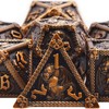 SIQUK 7 Pieces Dice Metal Set DND Dice Polyhedral Dice