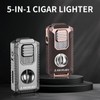 MEIRUBY 5-in-1 Butane Torch Lighter, Refillable Jet Flame Cigar Lighter