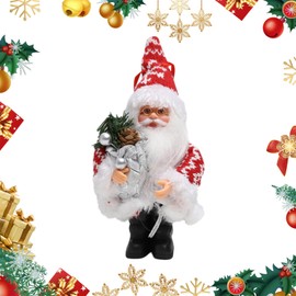 CutitiUU 19 cm Traditional Santa Claus Figure, Santa Decoration, Santa Figure Standing, Santa Figure, Cute Red Plush Toy, Standing Man Santa Toy (A)