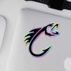Holographic Decal Stickers of Fish Hook Premium Waterproof Vinyl Decal