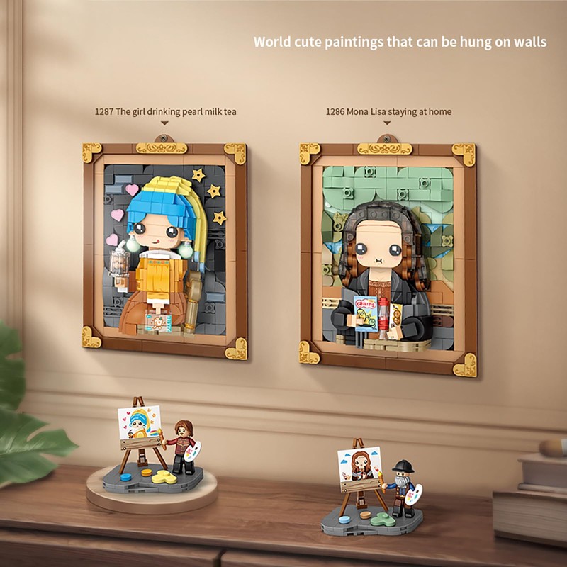 TOYMART Mini Blocks Cute Mona Lisa Building Set, 604PCS 3D