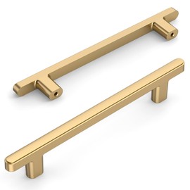 Amerdeco 10 Pack Champagne Bronze Cabinet Pulls 5 Inch(128mm) Hole Center Drawer Pulls Cabinet Hardware Kitchen Cabinet Handles for Bathroom