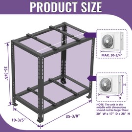 Mxclimate Mini Split Ground Stand for Ductless Mini Split Condenser Heat Pump System.Double Levels Floor Stand Ground Mounting Bracket for 9000-18000 BTU,Black