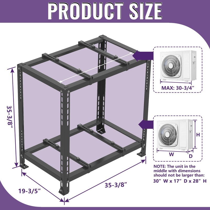 Mxclimate Mini Split Ground Stand for Ductless Mini Split Condenser