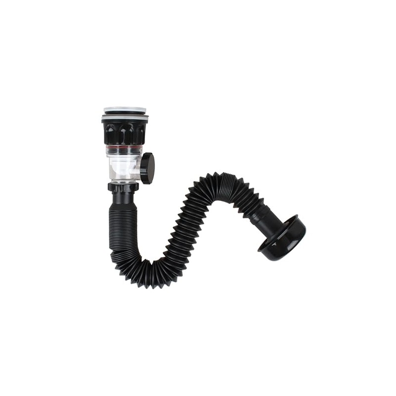 Bathroom Sink Drain Kit - Flexible Sink Drain P-Trap for