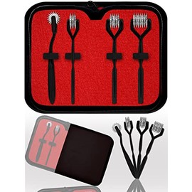 VISION TEK MED Wartenberg Neuro Pinwheel Diagnostic Instrument Sensory Wartenberg Pinwheel 1,3.5,7 Head Strong Wheel Stainless Steel Nerve Tester (Set of 4 (1,3,5,7 Head)) (Black)