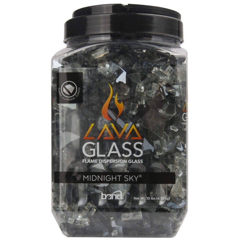 Bond Manufacturing 50713 LavaGlass Classic Cut Firepit Dispersion Glass, Midnight