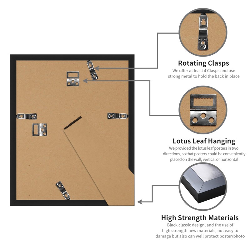 DOAI ART 8x10 Picture Frame,Black 8x10 Picture Frame for Horizontal