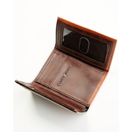 Cody James Men's Embossed Hairon Trifold Wallet Brown One Size