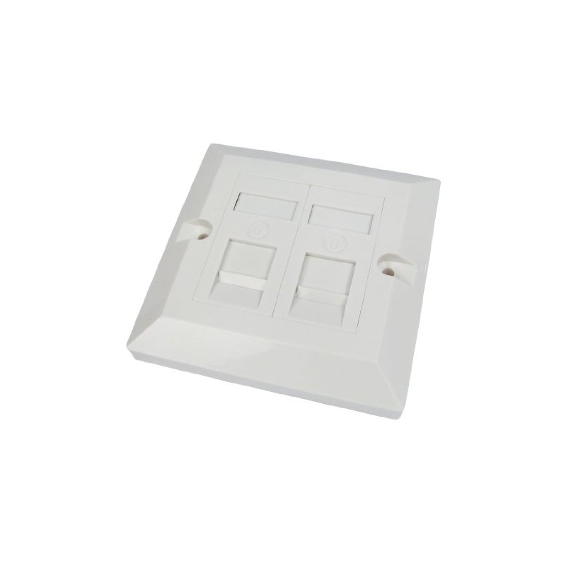 World of Data CAT6 Single Socket Double Port Faceplate -