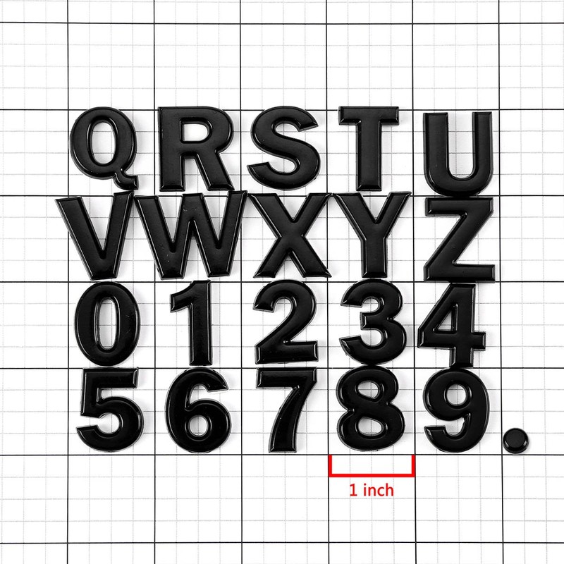 Metal Emblem Decal Logo Trim Badge Text Lettering"5" (Black)