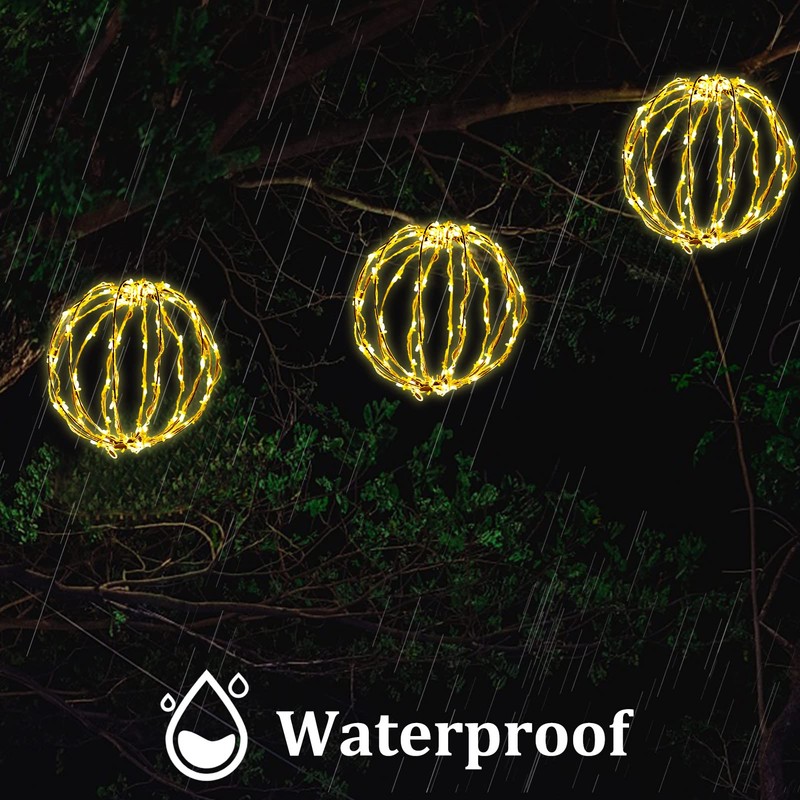aonear Set of 3 Christmas LED Light Balls, Hanging Tree