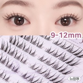 WooBerry No-Glue Fox Eyelashes Ultra-Light Natural Eye Tail Extensions No Need to Remove One-Touch Eyelashes 9-12mm 80pcs, 1 Piece, Black / WooBerry 노글루 여우속눈썹 초경량 내추럴 눈꼬리연장 풀 필요없음 원터치 아이래쉬 9-12mm 80pcs, 1개, 블랙