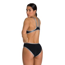Arena One Big Logo Costume Intero Donna, Costume da Bagno ad Asciugatura Rapida, Costume da Bagno Sportivo in Tessuto Arena MaxLife Eco con Massima Resistenza al Cloro e Protezione UV UPF 50+