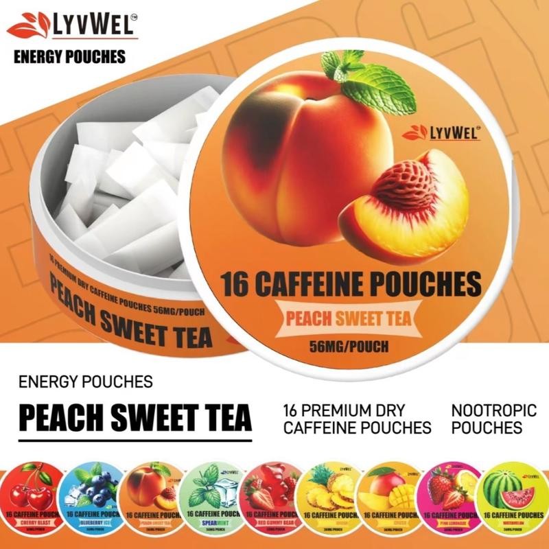 One pack Caffeine Energy Pouches (16 pouches) - Flavor: Blueberry