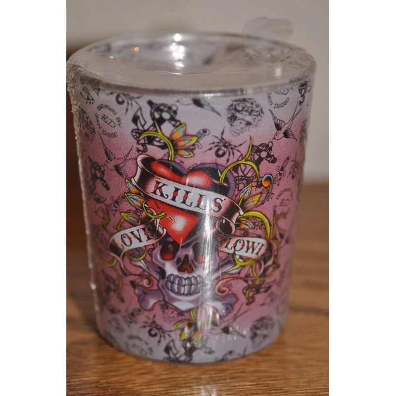 3 Ed Hardy Large Round Shot Glass SCENTED CANDLES tealight