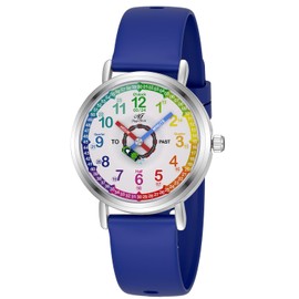 SUDESMO Kids Watch for Boys Analog Watch Childrens Toddler Watch for Kid 8-12 Tell Time Watch Easy to Read Teaching Watch Time Learning Study Time Teacher Watch Kids Gift Christmas Blue