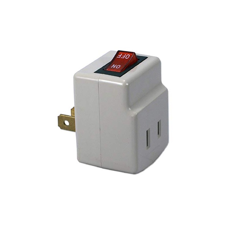 QVS PA-1P Single-Port Power Adaptor with Lighted On/Off Switch, Off-White