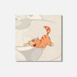 Unbranded Funny Cat Animal Animal 4'' X 4'' Square Wooden Coaster