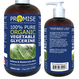 270ml (9oz) ORGANIC GLYCERINE Oil 100% Pure Certified Softens & Moisturizes Skin, Versatile Skin Care UV Protected, Made in Canada (Glycerine, 270ml)