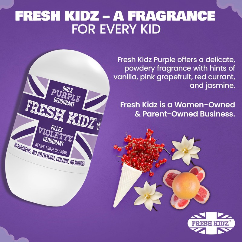 Fresh Kidz Roll On Deodorant for Kids and Teens -