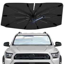 Windshield Sun Shade Umbrella for Toyota 4Runner 2010-2026, Foldable Sunshade for Car Front Window, 360 Rotation Automotive Interior UV Protection for Outdoor Parking, Keep Car Cool