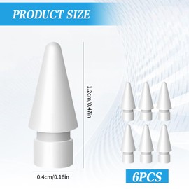 6 Pieces Tip for 2nd Generation, Replacement Pen Tips, Stylus Pen Tips, Highly Sensitive Precise, Wear-Resistant, Soft & Hard Precise Control, Compatible 1st & 2nd Generation Original, White