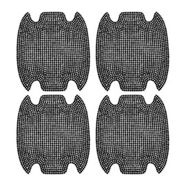 Motoforti Universal Car Door Handle Protective Film Reflective Stickers Anti-Scratch, Black 4 Pcs