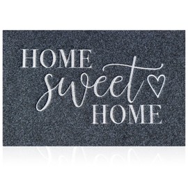 AAZZKANG Large Welcome Mats for Front Door Home Sweet Home Doormat 36"x24" Non Slip Door Mat with Rubber Backing Easy to Clean Entry Mat Grey