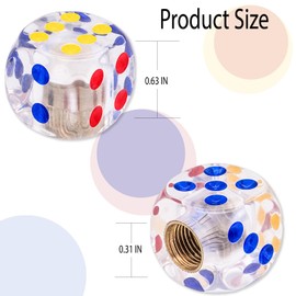 MEAJOO 4PCS Dice Tire Valve Stem Caps, Waterproof Airtight Car Wheel Tire Air Caps Universal Tire Valve Stem Covers for Cars, SUV, Trucks, Bikes, Motorcycles, Bicycles(Transparent)