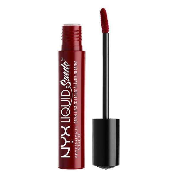 NYX PROFESSIONAL MAKEUP Liquid Suede Cream Lipstick - Cherry Skies (Deep Wine Red)