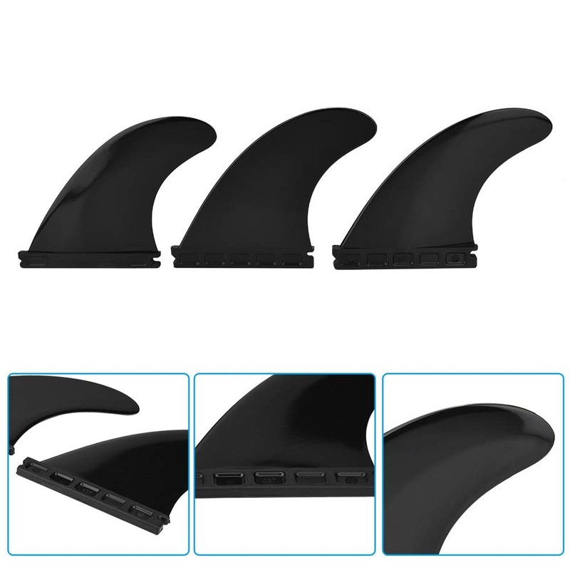 Zerone Fibreglass Surfboard Fins, Fin Thruster Set Nylon Plastic Surfboard