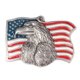American Flag Eagle Belt Buckle for Men, American Bald Eagle Belt Buckle, Nordic Viking Falcon Eagle Head Belt Buckle, Punk Rock Western Cowboy Belt Buckle, silver