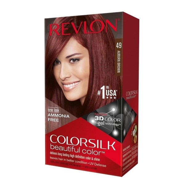Revlon ColorSilk Hair Color 49 Auburn Brown 1 Each (Pack of 2)