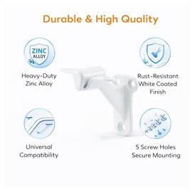 1 Pack Handrail Bracket, 3 Inch White Heavy Duty Stair Handrail Support - Wall Mounted Zinc Alloy Banister Bracket for Interior Stairs - Perfect for Single Replacement, Repair & DIY Projects