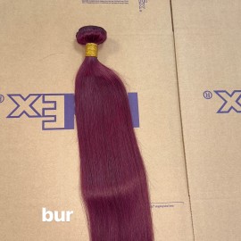 High Quality 100% Human Hair Highlight 4/27 Colored Curl Raw Bulk Human Hair Accept Different Coloredstyle: raw hair, color: 1 pcs bundle straight, Stretched Length: 26 inch