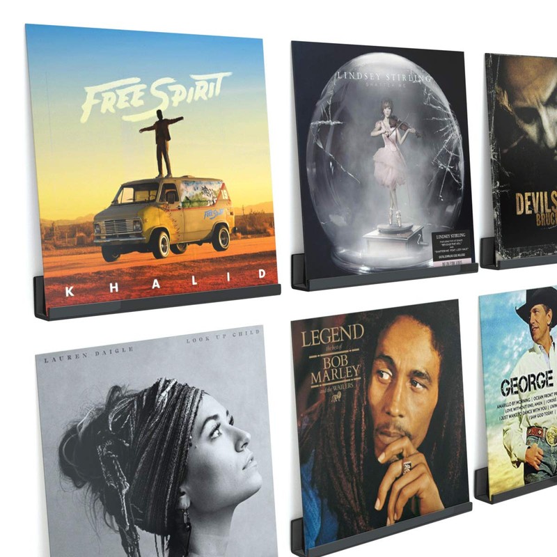 NIUBEE Acrylic Record Rack Wall Mount LP Album Cover Stand