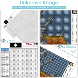 Pavemlo Diamond Painting Mystery Landscapes, DIY 5D Painting with Diamonds Mysterious Art Full Drill Rhinestone Cross Stitch Art Craft Canvas for Home Wall Decoration 30 x 40/35 x 35 cm