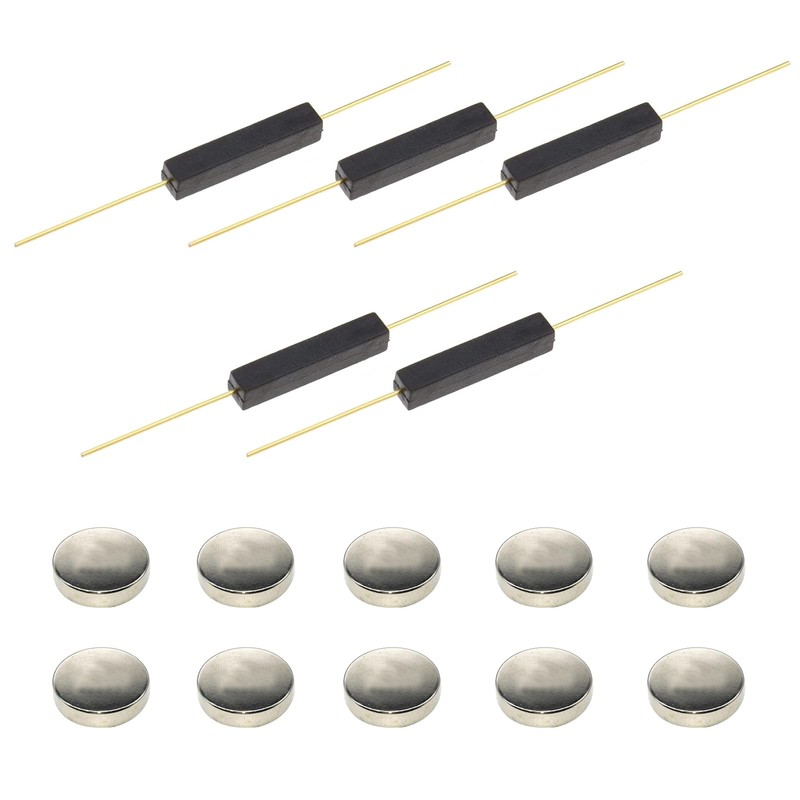 WOWOONE 5pcs Plastic Reed Switch Reed Contact Normally Open (N/O)