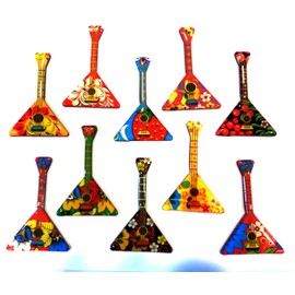 Set of 3 Magnets Traditional Russian Balalaika Strong Magnets/Musical Instrument