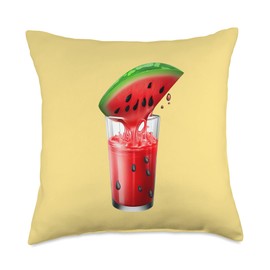 More Watermelon Juice Refreshing Throw Pillow, 18x18, Multicolor