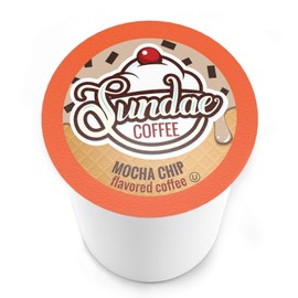 Sundae Ice Cream Flavored Coffee Pods, Compatible with 2.0 Keurig K-Cup Brewer, (Mocha Chip) 48 Count